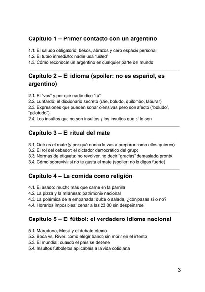 Manual para sobrevivir a un argentino